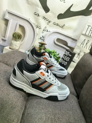 Adidas Purple Gray Suede Upper Three-Stripe Side Panel Sneakers 9