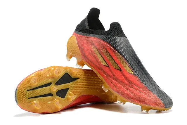 Adidas लाल काला लो-कट सॉक-फिट अपर असममित लेसिंग केज फर्म-ग्राउंड फुटबॉल जूते 6