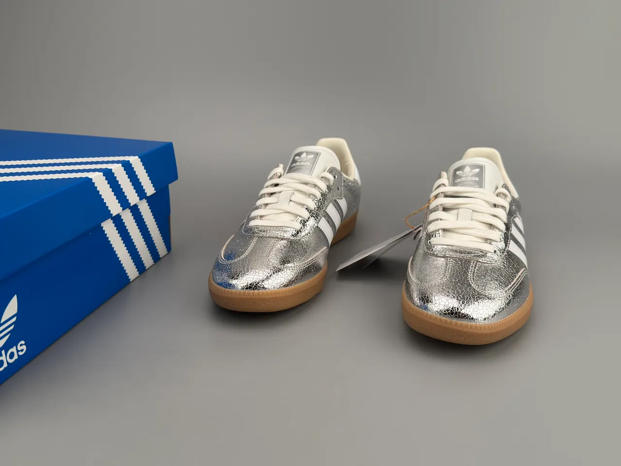 Adidas Samba Argent Métallique Blanc Lifestyle Sneakers 3