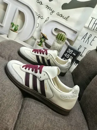 Adidas Samba Off-White Burgundy Chaussures Lifestyle 7