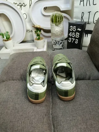 Adidas Samba Olive Green White سنيكرز أسلوب الحياة 8