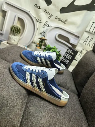 Adidas Samba Slip-On Chaussures Lifestyle en Daim Bleu 7