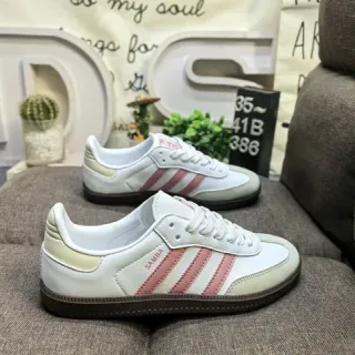 Adidas Samba أحذية رياضية أبيض وردي بيج نمط حياة