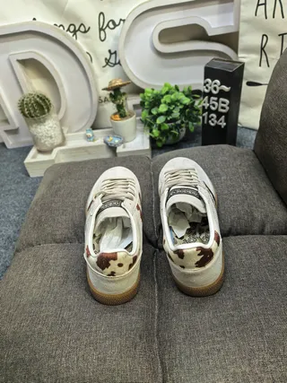 Adidas Spezial 棕色和米色牛皮纹生活方式运动鞋 8