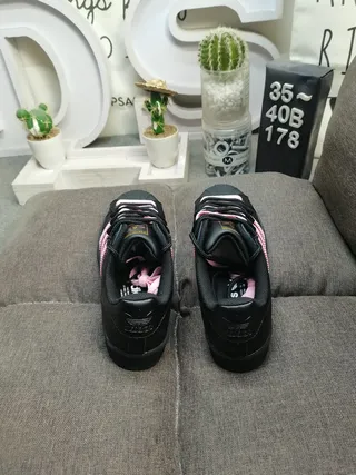Adidas Superstar কালো এবং গোলাপি লাইফস্টাইল স্নিকার 8