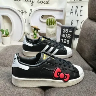 Adidas Superstar أسود أحمر شيل تو ثلاث خطوط جانب حذاء أسلوب حياة