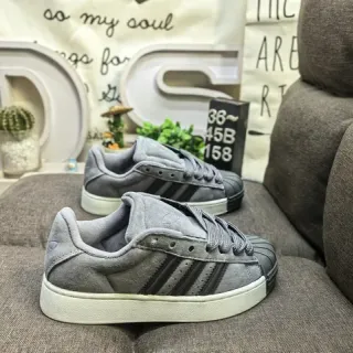Adidas Superstar أحذية رياضية أسلوب حياة رمادي سويد شيل تو