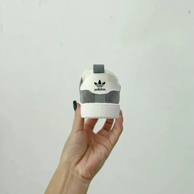 Adidas Superstar أطفال سكيب أون مقلمة رمادية أسلوب حياة أحذية رياضية 11