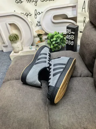 Adidas Superstar Tênis Lifestyle Cinza Metálico e Preto 6