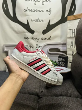 Adidas Superstar Blanc Rouge Noir Lifestyle Sneakers 5