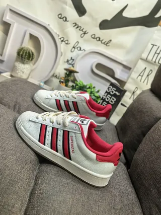 Adidas Superstar Blanc Rouge Noir Lifestyle Sneakers 7