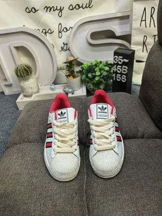 Adidas Superstar Blanc Rouge Noir Lifestyle Sneakers 10