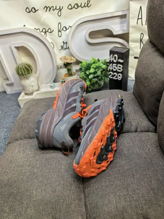 Adidas TERREX Agravic Flow Gray Purple Orange Running Shoes 6