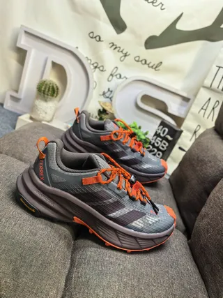Adidas TERREX Agravic Flow Gray Purple Orange Running Shoes 9