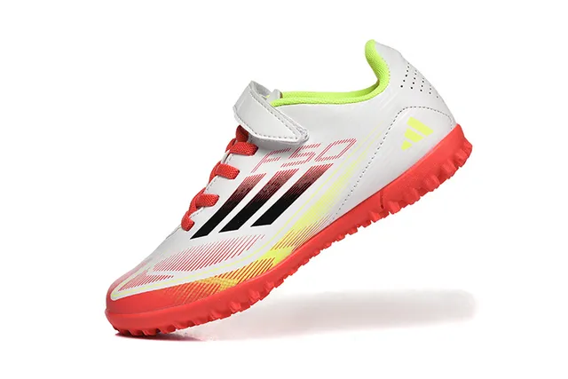 Adidas Zapatillas de fútbol para césped artificial Blancos Rojos Amarillo Neón Césped artificial Zapatillas de fútbol 4