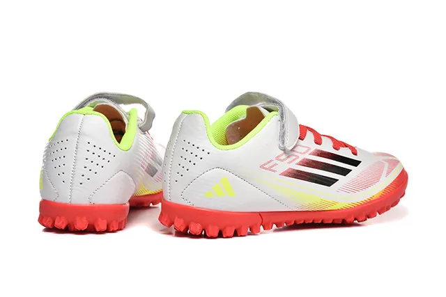 Adidas Zapatillas de fútbol para césped artificial Blancos Rojos Amarillo Neón Césped artificial Zapatillas de fútbol 5