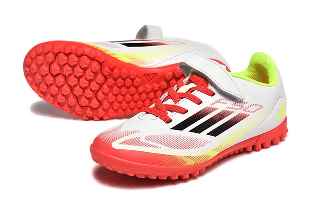 Adidas Zapatillas de fútbol para césped artificial Blancos Rojos Amarillo Neón Césped artificial Zapatillas de fútbol 6
