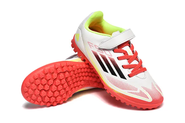 Adidas Zapatillas de fútbol para césped artificial Blancos Rojos Amarillo Neón Césped artificial Zapatillas de fútbol 7