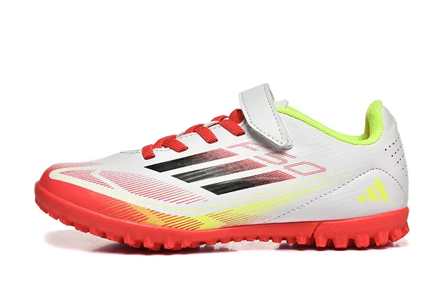 Adidas Zapatillas de fútbol para césped artificial Blancos Rojos Amarillo Neón Césped artificial Zapatillas de fútbol 10