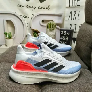 Adidas Ultraboost सफेद हल्का नीला काला लाल दौड़ने की चप्पल