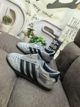 Adidas White Black Leather Upper Three-Stripe Side Panel Lifestyle Sneakers 17