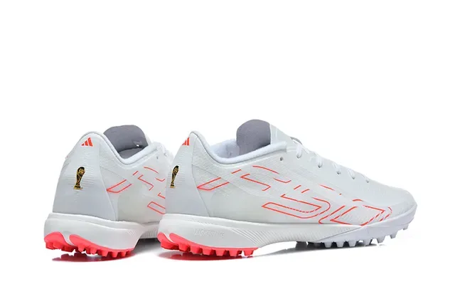 Adidas White Red Low-Profile Synthetic Upper Conical Studs Turf Soccer Shoes 5