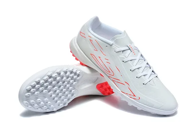 Adidas White Red Low-Profile Synthetic Upper Conical Studs Turf Soccer Shoes 7
