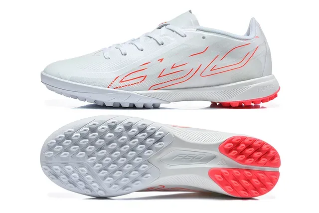 Adidas White Red Low-Profile Synthetic Upper Conical Studs Turf Soccer Shoes 9