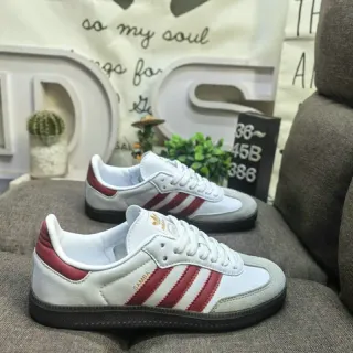 أديداس أبيض أحمر Low-Top Cupsole جلد-सويد علوي Lifestyle Sneakers