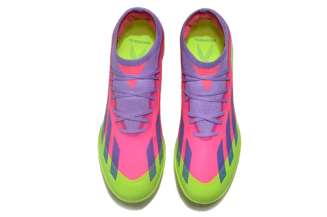 Adidas X Green Pink Low-Cut Upper الصناعي Molded TPU Stud Outsole عشب اصطناعي أحذية كرة القدم 2