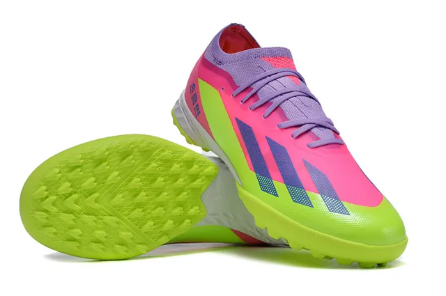 Adidas X Green Pink Low-Cut Upper الصناعي Molded TPU Stud Outsole عشب اصطناعي أحذية كرة القدم 3