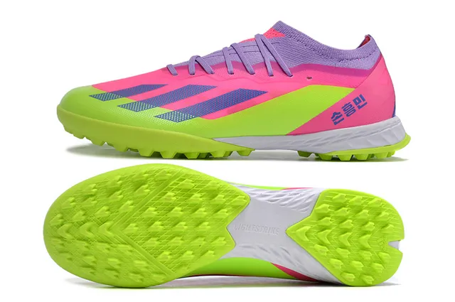 Adidas X Green Pink Low-Cut Upper الصناعي Molded TPU Stud Outsole عشب اصطناعي أحذية كرة القدم 5