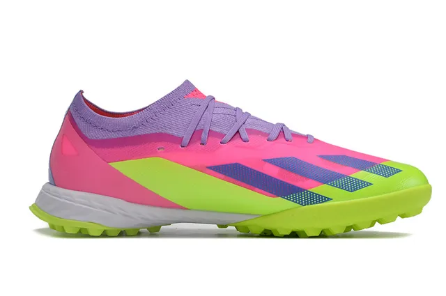 Adidas X Green Pink Low-Cut Upper الصناعي Molded TPU Stud Outsole عشب اصطناعي أحذية كرة القدم 7