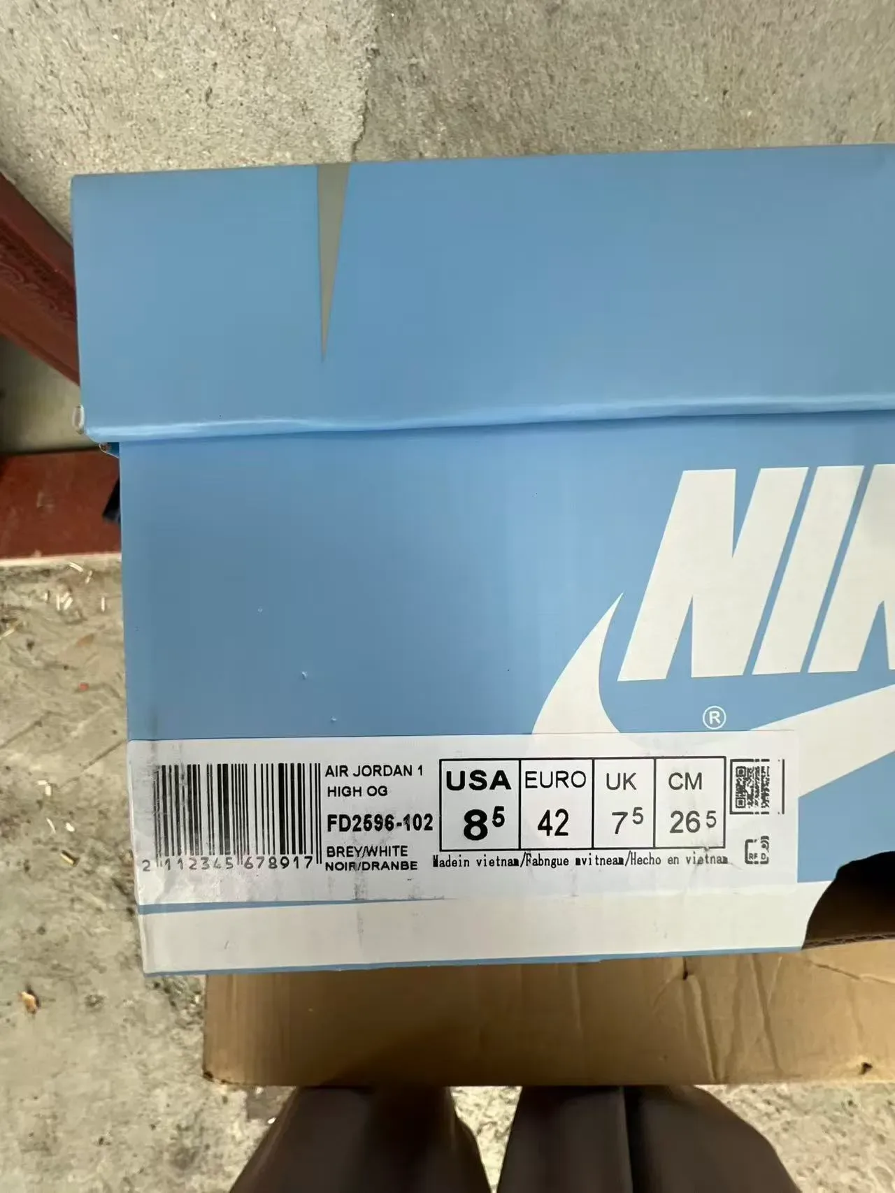 Air Jordan 1 High-Top Off-White and Light Blue Basketball Shoes 10