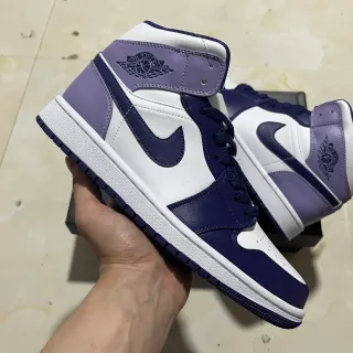 Air Jordan 1 High सफेद नेवी बैंगनी बास्केटबॉल जूते