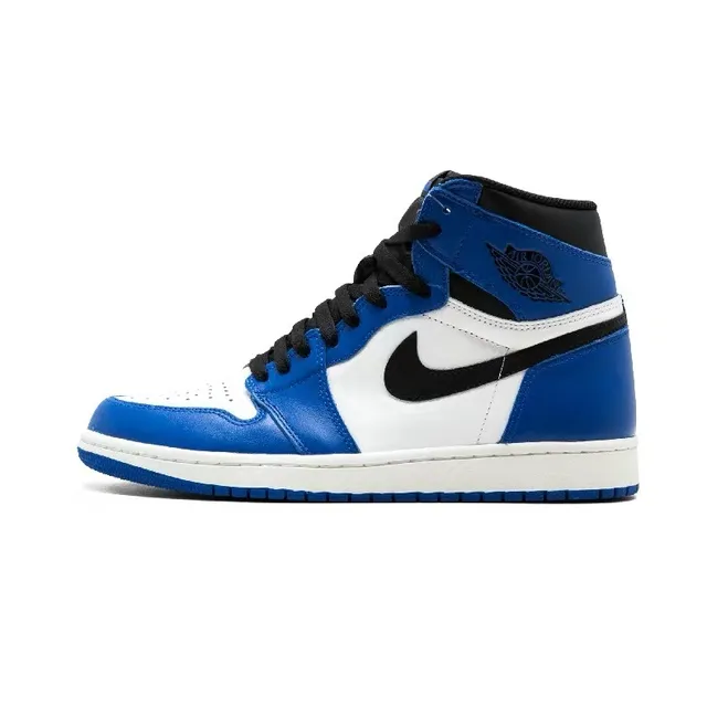 Tênis de basquete Air Jordan 1 azul royal branco preto 5