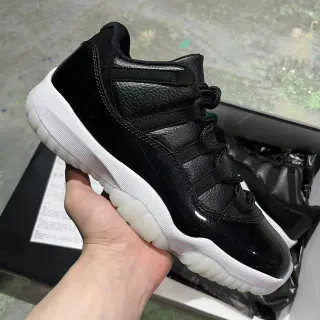 Tênis de basquete Air Jordan 11 de couro envernizado preto
