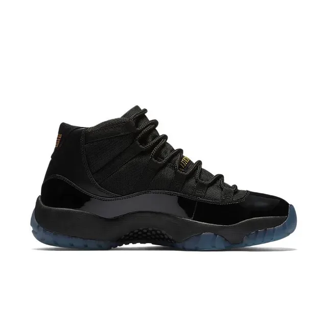 Air Jordan 11 أحذية كرة السلة جلد لامع أسود 5