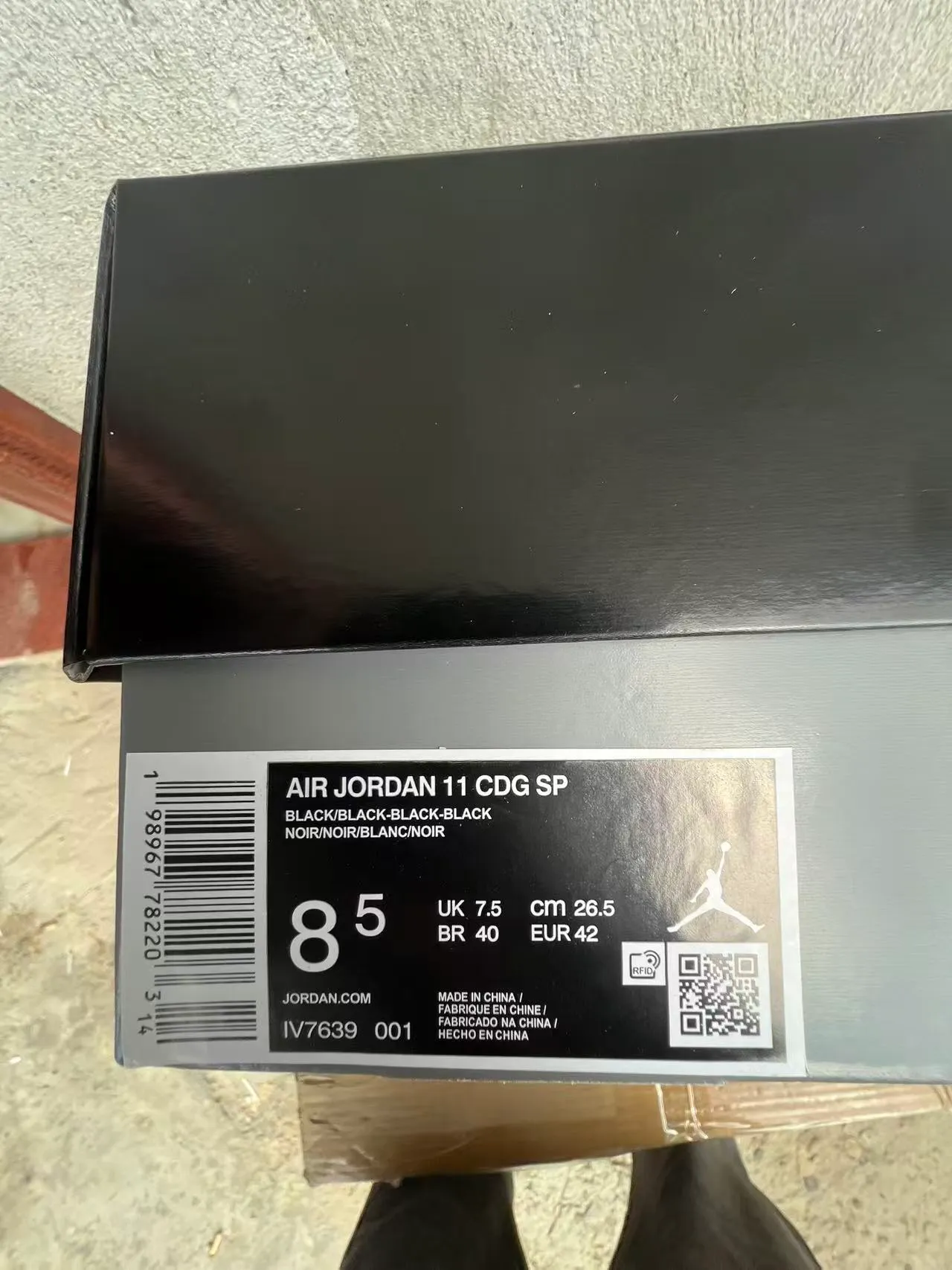 Air Jordan 11 Zapatos de Baloncesto de Cuero Patentado Negro 10