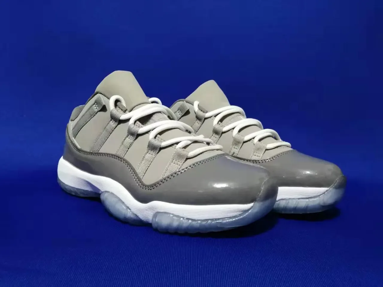 Air Jordan 11 Light Gray Patent Leather Basketball Shoes 3