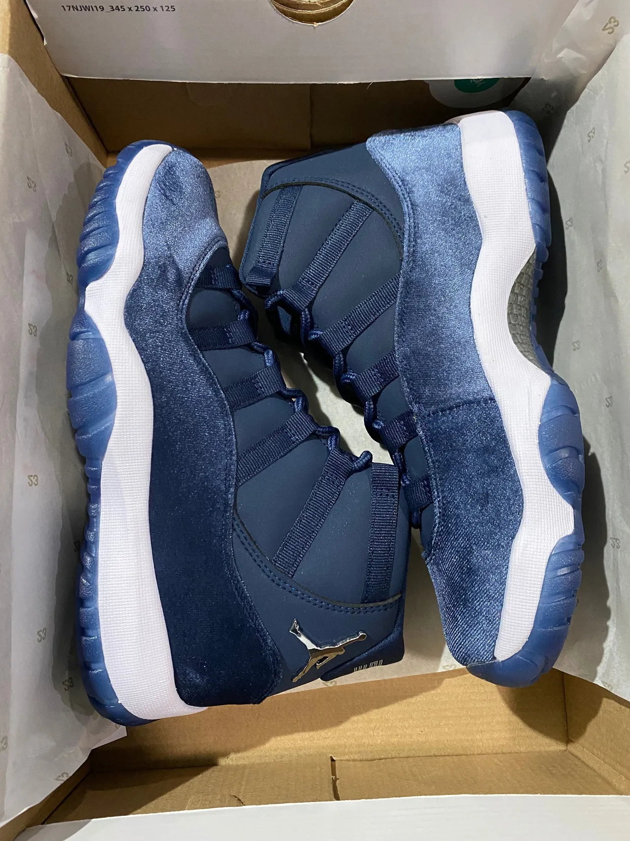 Air Jordan 11 নেভি ভেলভেট সাদা বাস্কেটবল জুতো 7
