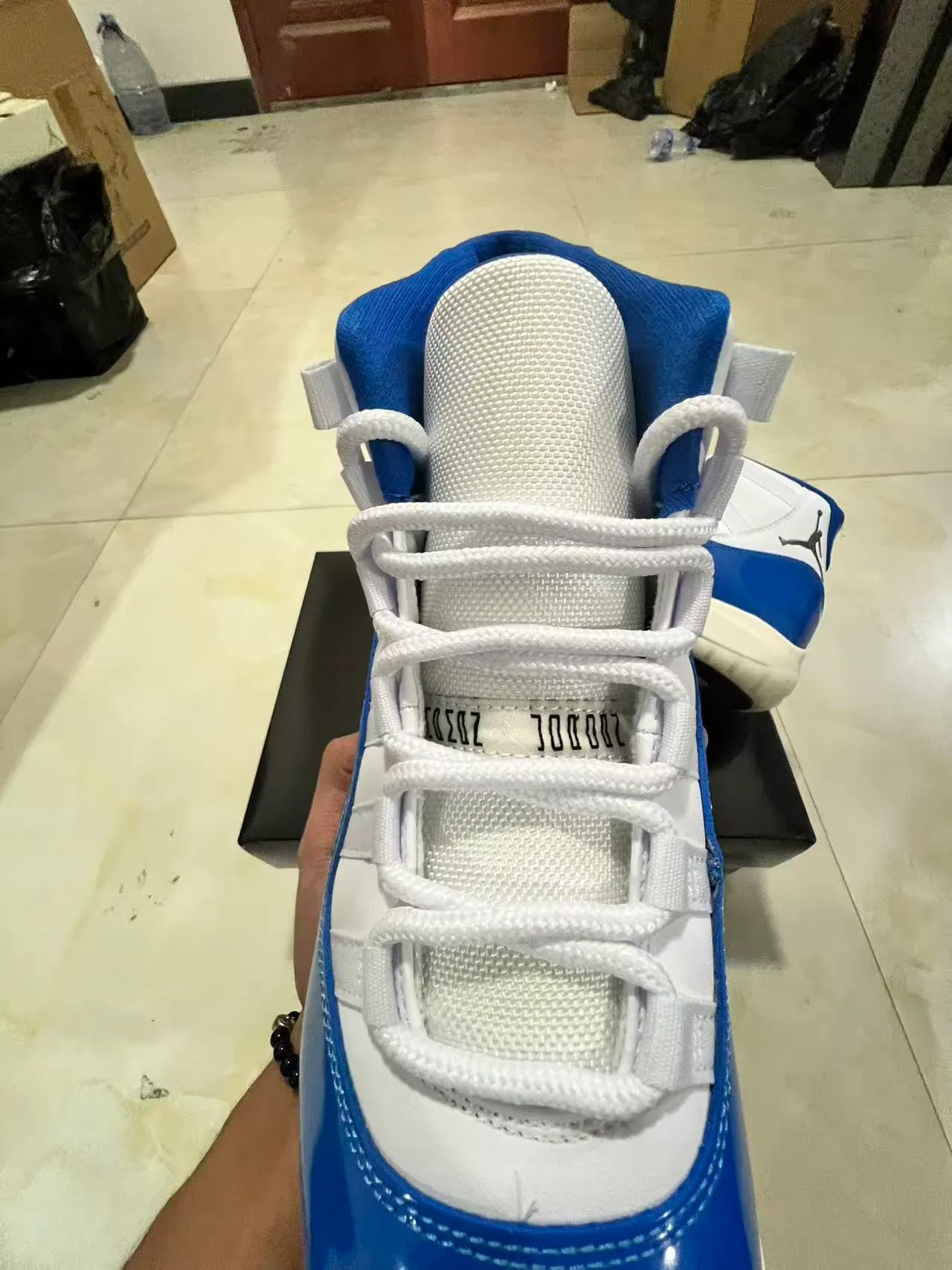 Air Jordan 11 Royal Blue Patent Leather Basketball Shoes 4