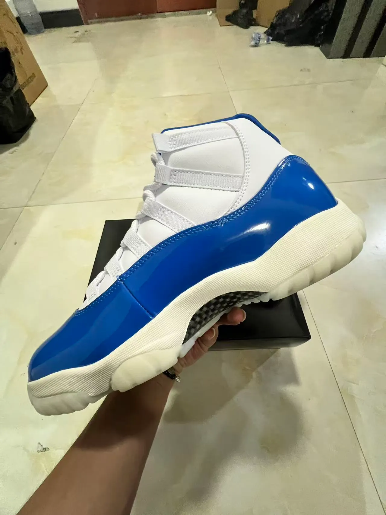 Air Jordan 11 Royal Blue Patent Leather Basketball Shoes 5