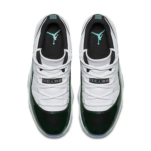 Air Jordan 11 White Dark Green Patent Leather Basketball Shoes 4