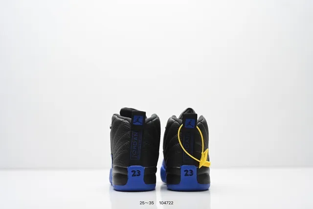 Air Jordan 12 काले और नारंगी बच्चों के बास्केटबॉल जूते 4
