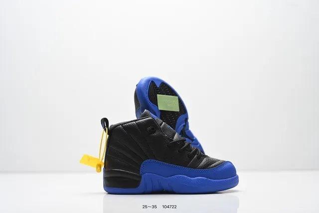 Air Jordan 12 काले और नारंगी बच्चों के बास्केटबॉल जूते 6