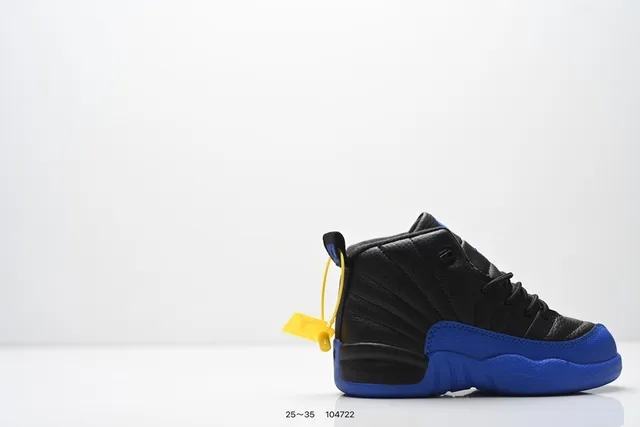 Air Jordan 12 काले और नारंगी बच्चों के बास्केटबॉल जूते 9