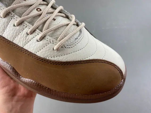 Air Jordan 12 Off-White and Brown Leather Basketball Shoes 2