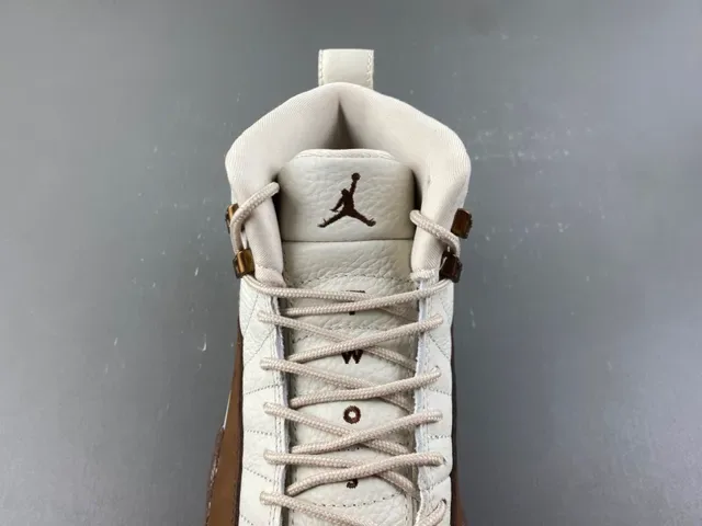 Air Jordan 12 Off-White and Brown Leather Basketball Shoes 6