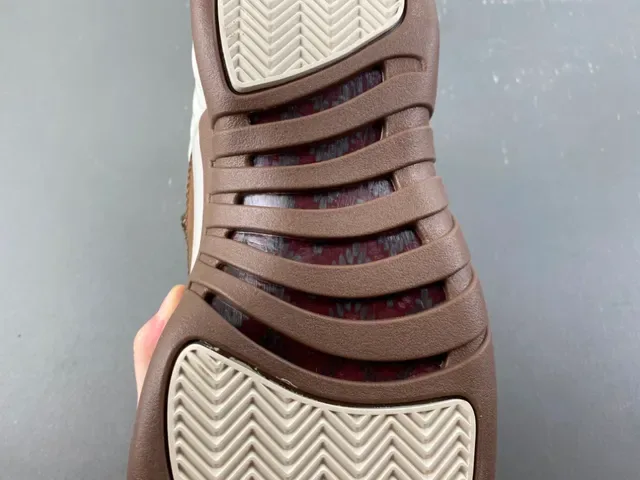 Air Jordan 12 Off-White and Brown Leather Basketball Shoes 9
